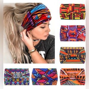 African Bright Knotted Head Wraps Turbans Style Head Bands Hair Accessories…